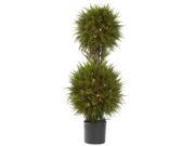 Nearly Natural 40 Cedar Double Ball Topiary w Lights
