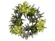 Nearly Natural 22 Iced Cymbidium Artichoke Wreath