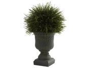 Nearly Natural Potted Grass w Decorative Urn Indoor Outdoor