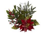 Nearly Natural Poinsettia Candleabrum