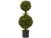Nearly Natural 35 Double Boxwood Topiary 5920
