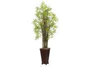 Nearly Natural 5.5 Grass Bamboo Plant w Decorative Planter