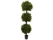 Nearly Natural 6.5 Sweet Bay Triple Ball Topiary