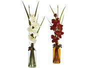 Nearly Natural Phalaenopsis w Colored Jar Set of 2