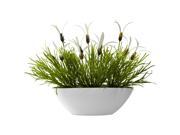 Nearly Natural Grass White Floral w White Planter Indoor Outdoor