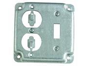 T B RS 2 4 Steel Square Box Surface Cover 1 Toggle 1 Duplex Flush Recp