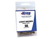 Kreg CAP LTB 50 Light Brown Plastic Plugs for Pockets 50 Count