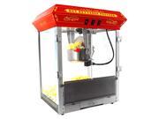 FunTime Carnival Style 8Oz Hot Oil Popcorn Machine Red