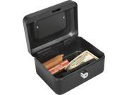 6 Inch Black Cash Box with Key Lock