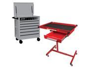 Sunex 8057S8019PR 6 Drawer 18 Gauge Steel Silver Full Drawer Cart Get Worktable