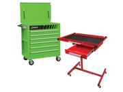 Sunex 8057G8019PR 6 Drawer 18 Gauge Steel Green Full Drawer Cart Get Worktable