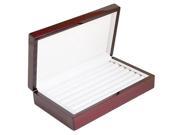 Rosewood Glossy Finish Jewelry Ring Case Display Storage Box With Ring Rows