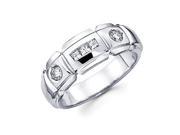 14k White Gold Mens Diamond Wedding Ring Band .52 ct G H Color SI2 Clarity