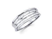 14k White Gold Diamond Channel Set Only Baguette Ring Band .58 ct G H Color SI1 Clarity