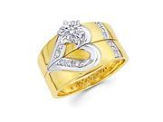 .19ct Diamond 14k Gold Heart Engagement Wedding Two Ring Set G H Color SI2 Clarity