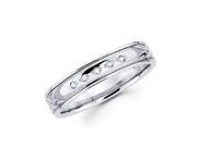.05ct Diamond 14k White Gold Round Matching Wedding Ring Band H I Color I1 Clarity