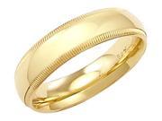 14k Solid Yellow Gold Milgrain Comfort Wedding Ring Band 5MM Size 12 7.1 Grams