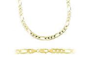 14k Solid Yellow Gold New Figaro Link Bracelet 3.2mm 7