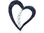 10k White Gold Black and White Diamond Round Cut Heart Journey Shape Love Pendant 1 2 cttw H Color I1 Clarity
