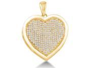 10K Yellow Gold Heart Micro Pave Set Round Diamond Pendant 1 2 cttw G H Color SI2 Clarity
