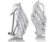 14K White Gold Large Channel Invisible Set Round Diamond Hoop Earrings 1.35 cttw G H Color SI2 Clarity