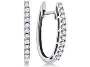 14K White Gold Channel Set Round Diamond U Shape Hoop Earrings 1 4 cttw G H Color SI2 Clarity