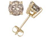 1 4 CT Champagne Diamond Stud Earrings 14k Yellow Gold