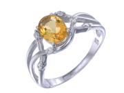 Sterling Silver Citrine Ring 0.80 CT In Size 6