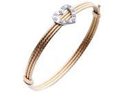 Yellow Gold Plated Sterling Silver Diamond Bangle 1 5 CT