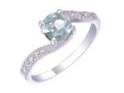 Sterling Silver Green Amethyst Ring In Size 8