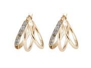 Yellow Gold Plated Sterling Silver Diamond Hoop Earrings 1 10 CT