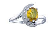 Sterling Silver Citrine Ring 1.20 CT In Size 6