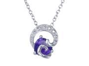 Sterling Silver Amethyst Pendant With 18 Inch Chain