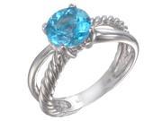 Sterling Silver Swiss Blue Topaz Ring 1.75 CT In Size 9