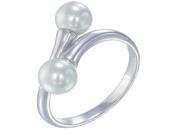 Sterling Silver Ring 6 MM Glass Pearl In Size 9