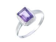 Sterling Silver Amethyst Ring 0.90 CT In Size 7