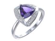 Sterling Silver Amethyst Ring 1 CT In Size 6