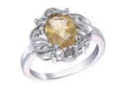 Sterling Silver Citrine Ring 1.60 CT In Size 8