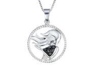 Silver 1 8 CT Black Diamond Zodiac Pendant With 18 Inch Chain Virgo