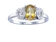 Sterling Silver Citrine Ring 1.20 CT In Size 9