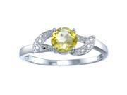 Sterling Silver Citrine Ring 3 4 CT In Size 9
