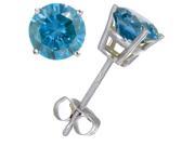 FineDiamonds9 FD9S025BUW 1 4 cttw Blue Diamond 14k White Gold Stud Earrings I1 I2 Clarity