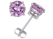 14K White Gold Pink Sapphire Stud Earrings 1 2 CT