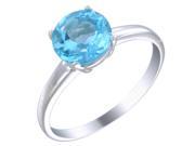 Sterling Silver Swiss Blue Topaz Ring 1.75 CT In Size 8