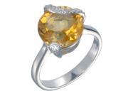 Sterling Silver Citrine Ring 4 CT In Size 7