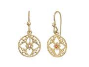 Yellow Gold Plated Orange Sapphire Earrings 0.04 CT