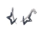 Sterling Silver Black Diamond Stud Earrings 1 4 CT