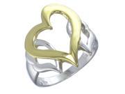 Yellow Gold Plated Sterling Silver Heart Ring In Size 9