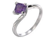 Sterling Silver Amethyst Ring 1 CT In Size 7