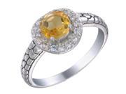 Sterling Silver Citrine Ring In Size 6